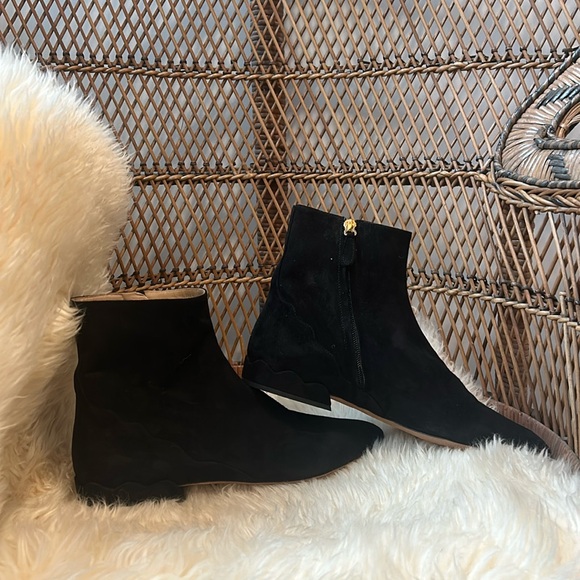 Brand New Chloe Women’s Black Suede Flat Ankle Boots - Never Worn - Picture 1 of 5